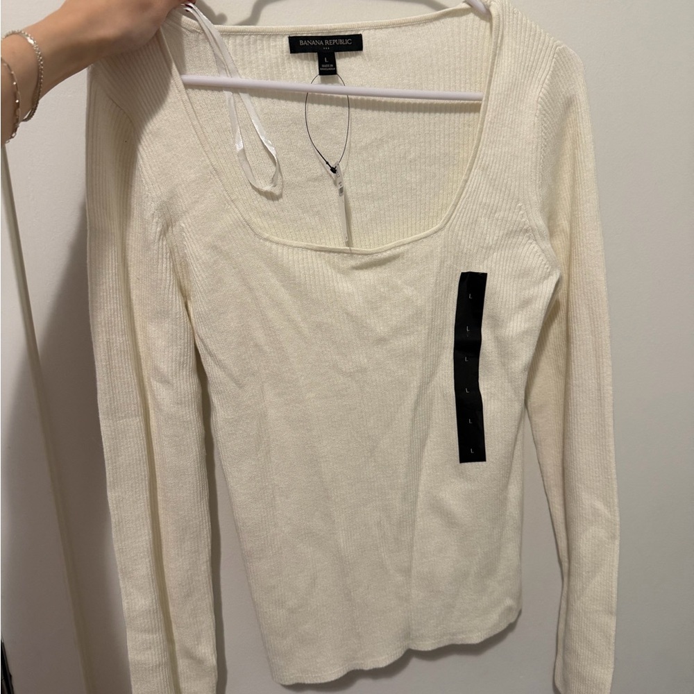 Banana Republic NWT Ivory Long Sleeve Sweater Top